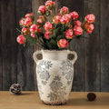 Enra Vintage vase with Handle,9.4 inch Blue and White Ceramic Decorative Flower vase, Chinoiserie Floral Vase,Large Rustic Vases for Home Decors, Living Room, Bookshelf, Office-Ruum Studio Home