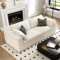 LoveSeat Cloud Couch Modular Sectional Sofa for Living Room,Modern Sofa with Deep Seat，2 Seater Boneless Couch,Comfy Upholstered Corduroy Couches for Apartment, Studio, Office,Bedroom，White-Ruum Studio Home