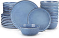 vancasso ANYA 24 Pieces Plates and Bowls Set, Blue Dinnerware Sets, Reactive Glaze Dishes Set for 8, Ceramic Dishware Sets Kitchen Dinner Set, Microwave & Dishwasher Safe-Ruum Studio Home