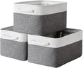 TheWarmHome Storage Basket for Organizing - 15.7x11.8x8.2 inch Large 3 Pack Collapsible Storage Bins for Shelves, Fabric Storage Cubes for Gift Closet Linen Organization (White & Grey)-Ruum Studio Home