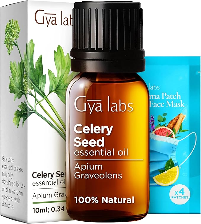 Gya Labs Celery Seed Essential Oil for Diffuser - 0.34 Fl Oz - 100% Pure Natural Celery Seed Oil for Skin & Face, Massage, Candle Making Scent-Ruum Studio Home