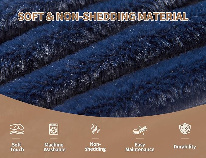 Boho Ottoman Living Room Furniture 26"x18" Round Ottomans Pouf Couch Foot Rest Navy Pouf Ottoman Foot Rest with Foam Chunk Filling Pouffe Ottomans Stuffed Foot Rests Poufs for Couch-Ruum Studio Home