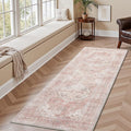 AMOAMI-2X6 Runner Rug-Washable Runners for Hallways-Soft Non Slip Bedside Rugs for Bedroom-Vintage Long Rug for Hallways Entryway Laundry Room Stair Kitchen Bathroom Pink-Ruum Studio Home