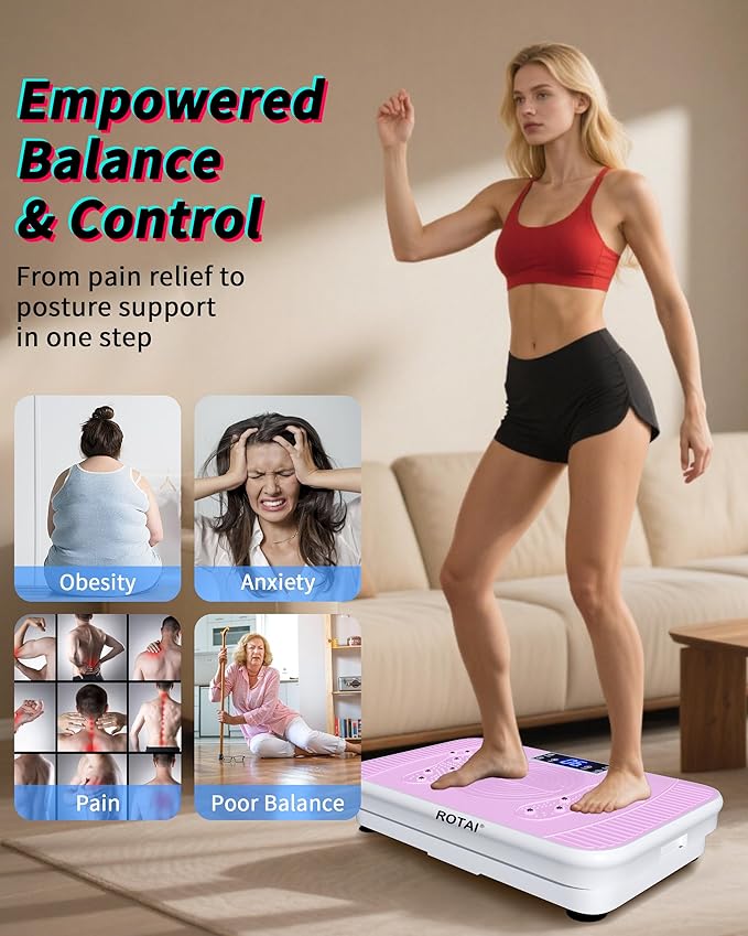 Shake Plate Vibration Exercise Machine for Lymphatic Drainage Massager & Weight Loss, 400 lbs Capacity Whole Body Vibrating Plate Workout for Women and Men-Ruum Studio Home