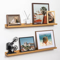 Fun Memories Picture Ledge Shelf, 36 Inch Floating Shelves Set of 2, Nursery Book Shelves for Toys Storage, Kids Bookshelf Wall Mounted for Wall Decor Books Photo Frames, Oak-Ruum Studio Home