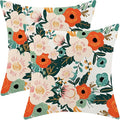 CXMEIFLY Spring Pillow Covers 18 x 18 Inch Set of 2 for Watercolor Flowers Decor Throw Pillows Pink Red Green Plant Floral Outdoor Decorative Cushion Cases for Couch Bed Decorations-Ruum Studio Home