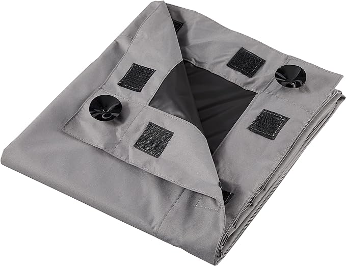Amazon Basics Portable Blackout Curtain Shade with Suction Cups, 50"W x 78"L, 2-Pack, Dark Grey-Ruum Studio Home