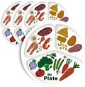 10" 3-Grid Cute Cartoon Portion Control Plate - Melamine, Healthy Nutrition for Weight Loss & Diabetes Management, Ideal for Adults & Teens Kids (4 Pack)-Ruum Studio Home