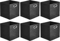 Amazon Basics Collapsible Cube Storage Organizer Bins, 6-Pack, 10.5 x 10.5 x 11 inches, Black-Ruum Studio Home
