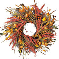 WANNA-CUL 24 inch Fall Wreath Decor for Front Door with Pumpkins, Hawthorn,Grain,Lantern Fruit,Berries,Eucalyptus Leaves, Large Harvest Door Wreath for Autumn or Thanksgiving Decoration-Ruum Studio Home