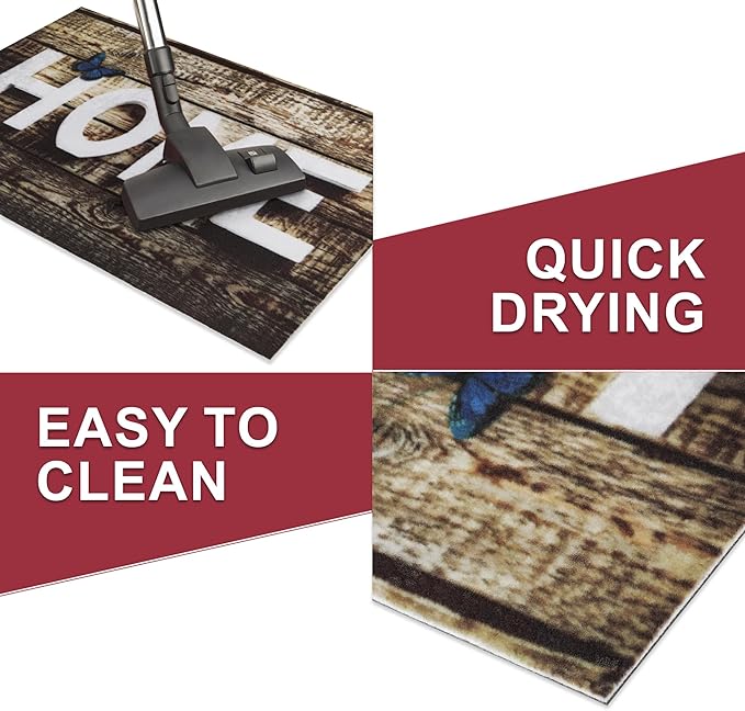 Floor Mat - for Indoor and Outdoor Use - Doormat - Non-Slip - Front Door Shoe Scraper - Size: 17x29-Ruum Studio Home