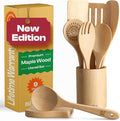 Riveira Maple Wooden Spoons for Cooking Set of 9 – Natural Maple Wooden Cooking Utensils, Wooden Spatula, Wooden Spoon - Premium Quality Wooden Utensil Set for Non-Toxic Cooking-Ruum Studio Home