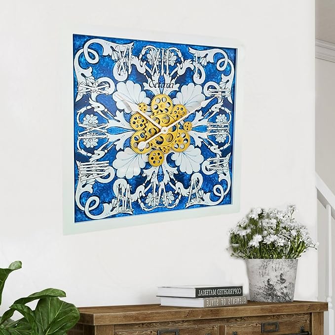 The Gears Clock Wall Clock Italy Collection with Moving Gears (Cetara, 24 inches (60 cm))-Ruum Studio Home