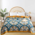 Boho Throw Blanket for Bed - 100% Pure Cotton Ultra Soft Rustic Quilt - Farmhouse Decor Bed Blankets, All Season Rustic Throw for Sofa Couch Chair(80''x 90'', Boho Floral)-Ruum Studio Home