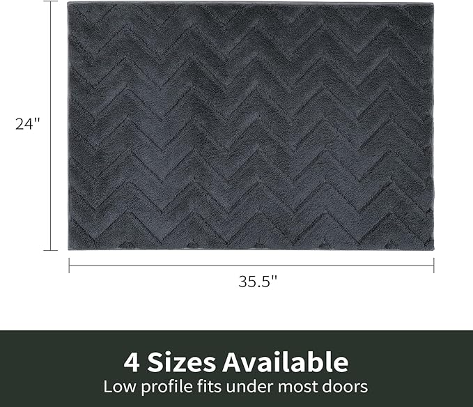 Stiio Dirt Trapper Door Mat 24x35.5 Inches, Front Doormat Indoor Outdoor Entrance Low Pile, All-Season, All-Weather Absorbent Entry Rug, Washable Non Slip Rug for Entryway, Dark Grey-Ruum Studio Home