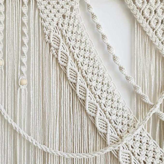 Achart Macrame Wall Hanging Large- Boho Wall Decor- large wall art- Wall Decor Living Room- Macrame Tapestry Boho Decor for Bedroom (Triangle)-Ruum Studio Home