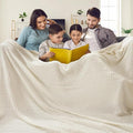 PHF 100% Cotton Waffle Blanket Oversized King 120"x120", Lightweight Breathable Extra Large 10'x10' Summer Blankets for Bed, Giant Big Luxury Aesthetic Woven Bedding for Home Decor, Ivory-Ruum Studio Home