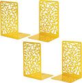 CNK Book Ends Bookends for Decorative Books Holder Bookend Shelves End Hold Heavy Duty Holders Stoppers Metal Stopper Cute Boho Bookshelf Holds Cookbook Office Home Set of 4 Bookends Pair Gold-Ruum Studio Home