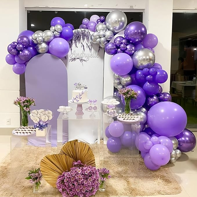 130pcs Dark Purple Balloons Different Sizes 18" 12" 10" 5" Party Latex Balloons for Birthday Halloween Graduation Baby Shower Anniversary Party Decorations-Ruum Studio Home