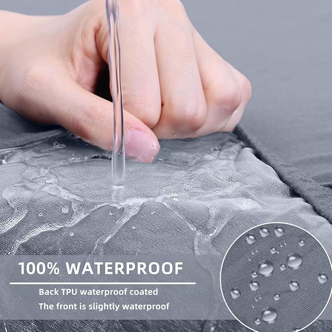 hyha Waterproof Couch Cushion Covers, Stretch Sofa Couch Seat Slipcover for Dog Washable, Non-Slip Waterproof Outdoor Cushion Covers for Patio Furniture Replacement (1 Piece for Small, Grey)-Ruum Studio Home