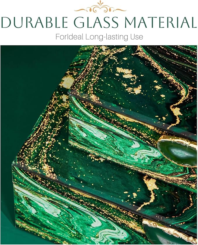 Homde Glass Decorative Storage Box: Set of 2 Boxes for Home Decor - Large Organizer with Lids for Decorations-Ruum Studio Home