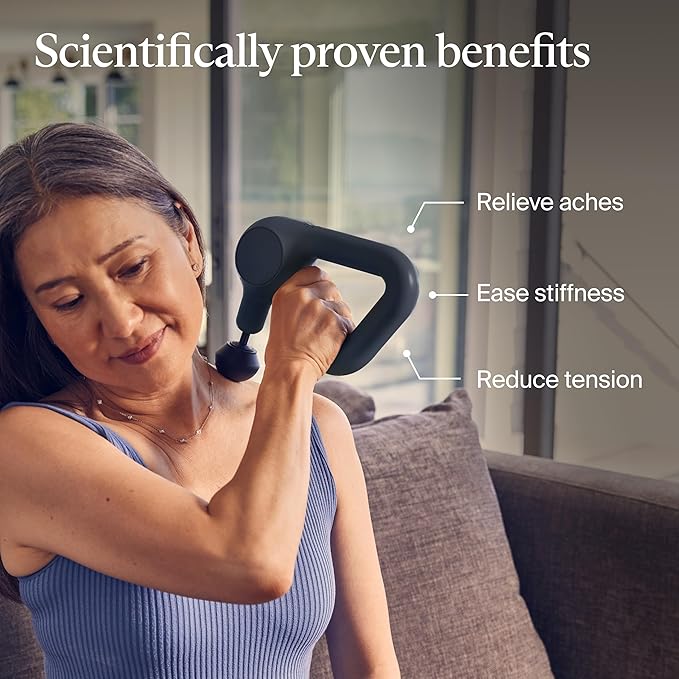 TheraGun Therabody Relief - Quiet Deep Tissue Therapy Massage Gun - Bluetooth Enabled, Electric Percussion Massage Gun & Personal Massager for Pain in The Neck, Back, Leg, Shoulder and Foot (Black)-Ruum Studio Home