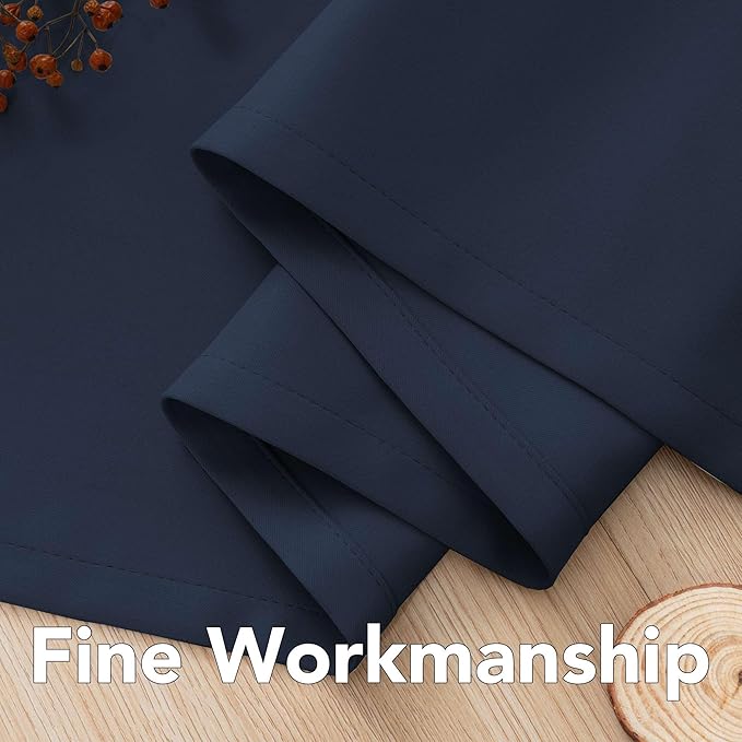 H.VERSAILTEX Ultimate Blackout Solid Grommet Thermal Insulated Curtain Panels/Drapes,52W x 72L - Inch (Set of 2,Navy)-Ruum Studio Home