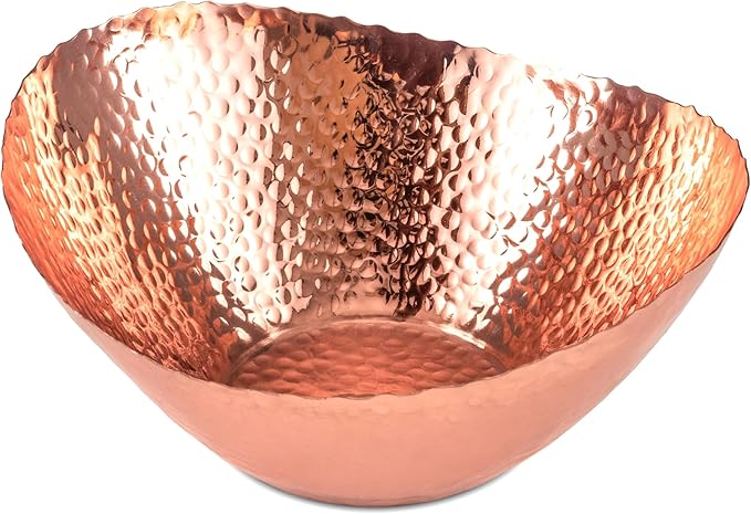 Monarch Abode Hand Hammered Decorative Bowl for Home Decor, 7.5-Inch Copper Plated – Key Bowl for Entryway Table, Catch All, Decorative Fruit Basin, Key Holder, Bowls for Home Decor-Ruum Studio Home