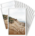 HAUS AND HUES 11x17 White Metal Picture Frames - Features Premium Aluminum, Vertical & Horizontal Hang, Shatterproof Plexiglass - Perfect for Home, Room, Office (11x17 in, White, Set of 25)-Ruum Studio Home