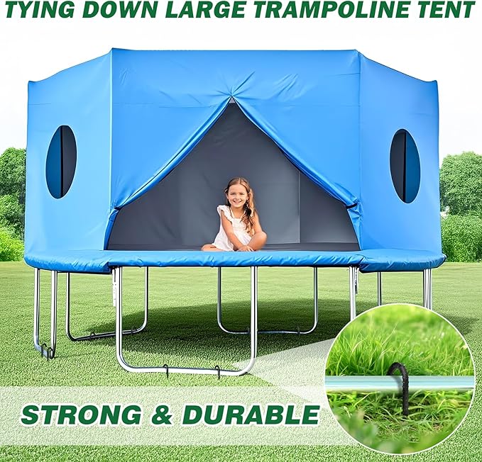 16 Inch Ground Stakes Heavy Duty,8 Pack Metal Fence Stakes for Ground for Wire Fencing,Heavy Duty Long Tent Stakes for Trampolines Camping Canopies and Swing Set-Ruum Studio Home
