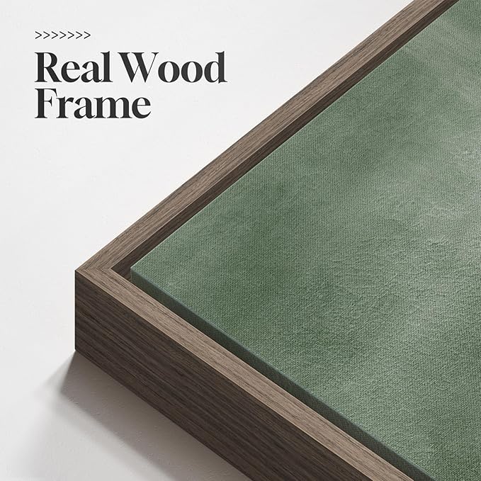 Framed Sage Green Abstract Wall Art, Modern Canvas Prints Artwork for Walls, Square Minimalist All Green Abstract Pictures for Living Room, Hallway, Fireplace, Bedroom, Home Office Wall Decor 30x30 In-Ruum Studio Home