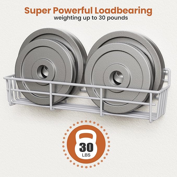 5 Pack Spice Rack Seasoning Organizer Wall Mount, Screw or Adhesive Hanging Shelf Basket Spice Organizer Shelf for Kitchen, Silver-Ruum Studio Home
