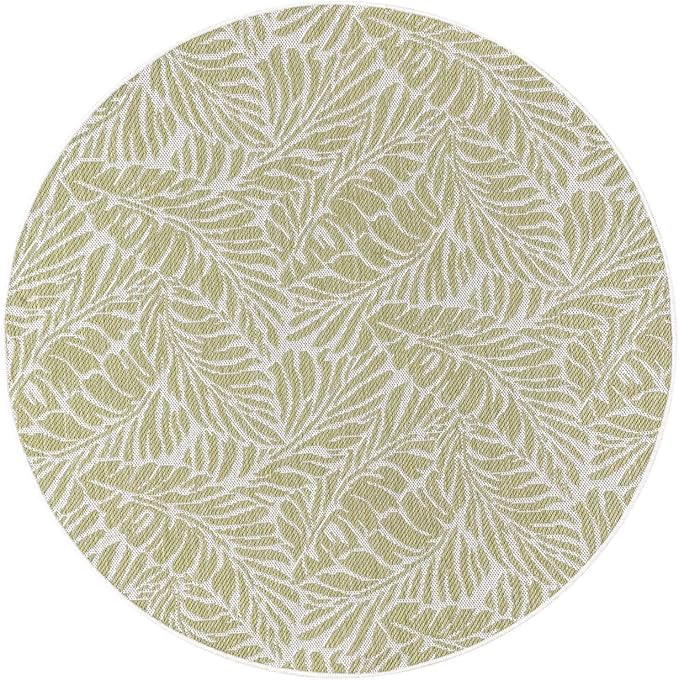 Keen Home Design Terrace Outdoor Round Rug - 5ft Round Washable Indoor/Outdoor Rug for Patio, Kitchen, Balcony, Beach, Garden, Deck and Porch, Size: 5'3" Round-Ruum Studio Home
