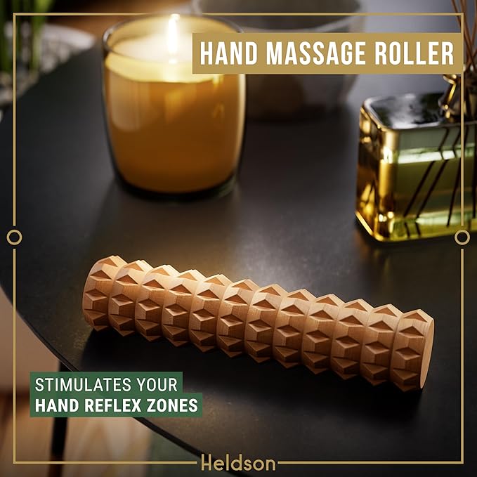 HELDSON® Wooden Therapy Massage Tools [6 Pieces] - Wood Rollers for Body Sculpting - Lymphatic Drainage Massager - Cellulite Tool - Maderoterapia Kit - Back Rolling Stick - Wellness Gifts Women, Men-Ruum Studio Home