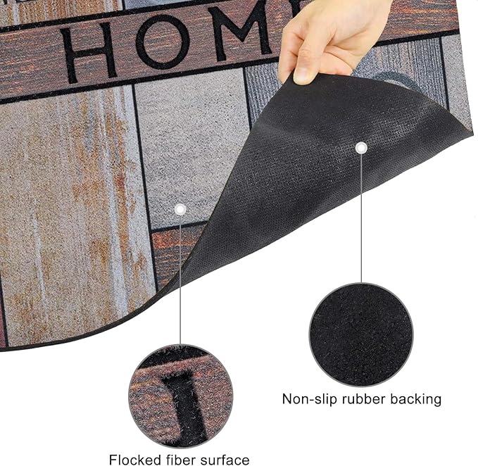 CHICHIC Welcome Door Mat 18x 30 Inch Front Doormat Outdoors for Home Entrance Outdoors Mat for Outside Entry Way Doormat Entry Rugs, Heavy Duty Non Slip Rubber Back Low Profile, Heart-Ruum Studio Home