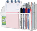 Magnetic Pencil Holder Magnetic Shelf for the Whiteboard 3-Grid Mesh Magnetic Pen Holder for Refrigerator Magnetic Organizer Locker Accessories Organizer for Office (White)-Ruum Studio Home