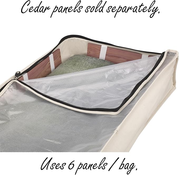 Household Essentials Cotton Canvas Under Bed Clothing and Linen Storage Bag | Natural-Ruum Studio Home