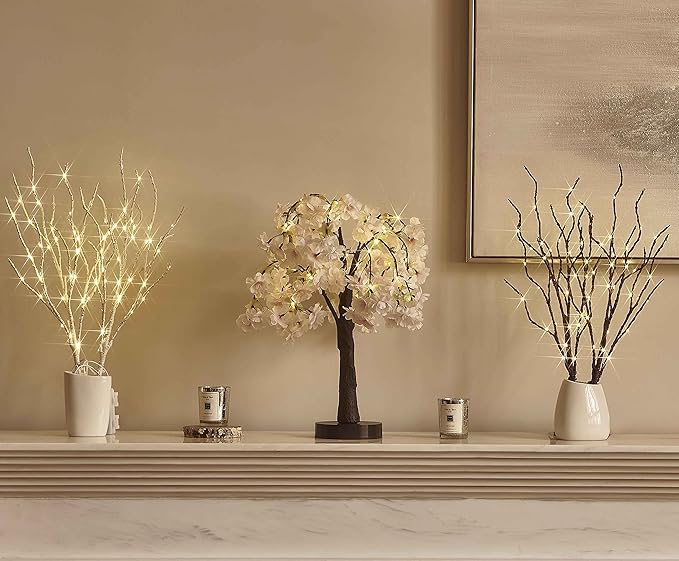 Birchlitland Lighted Birch Branches with Timer Battery Operated 18IN 70L Warm White LED Fairy Lights, Artificial Decorative Branch Lights for Home and Holiday Decoration Indoor Outdoor-Ruum Studio Home