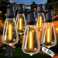 Outdoor String Lights - 50FT LED Patio Lights with 27 Shatterproof Waterproof Bulbs, Connectable Dimmable Edison IP65 ST38 Outside Lights for Garden, Balcony, Porch, Backyard, Deck, Home Decor-Ruum Studio Home