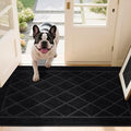 JSEI Dirt Trapper Door Mat 36"x60", Non-Slip Washable Entryway Mats, Dog Door Mat, Stain Resistant and Absorbent Floor Mats, Low Profile Welcome Mat for Front Back Door, Black-Ruum Studio Home
