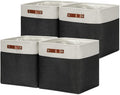 DULLEMELO Storage Baskets, 13 Inch Cube Storage Bins for Shelves Closet Nursery Toy Storage, Foldable Linen Closet Organizers Storage Baskets for Toy Closet Storage?4 Pack - 13" White&Black)-Ruum Studio Home