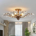 Ganeed Vintage Crystal Chandelier, Modern Bronze Branches Ceiling Light Fixture with 5-Light Heads for Farmhouse Living Room Dinning Room Kitchen Over Table Hallway-Ruum Studio Home