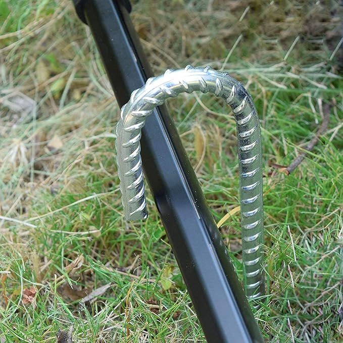 Rebar Stakes 12 Inch, 30 Pack Galvanized Metal Tent Stakes Heavy Duty Ground Stakes, J Hook Steel Fence Stakes for Ground, Outdoor Decoration, Wire Fencing, Gardening-Ruum Studio Home
