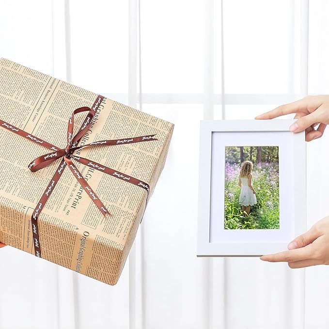 Vittanly 6x8 Picture Frames Set of 9, Shatter Resistant Plexiglass, Display 4x6 Pictures with Mat or 6x8 without Mat, Photo Frames for Wall or Tabletop, Engineered Wood, White-Ruum Studio Home
