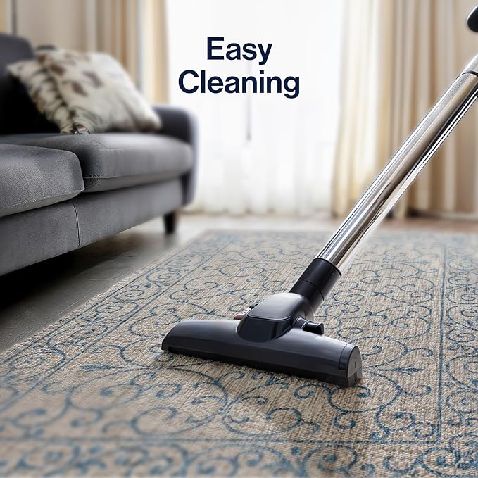 JONATHAN Y Vintage Filigree Indoor Outdoor Area Rug 3X5 Gray/Navy, Charleston Textured Weave for Backyard, Patio, Porch, Easy-Cleaning, High Traffic, Pet-Friendly, Non-Shedding (SMB106C-3)-Ruum Studio Home