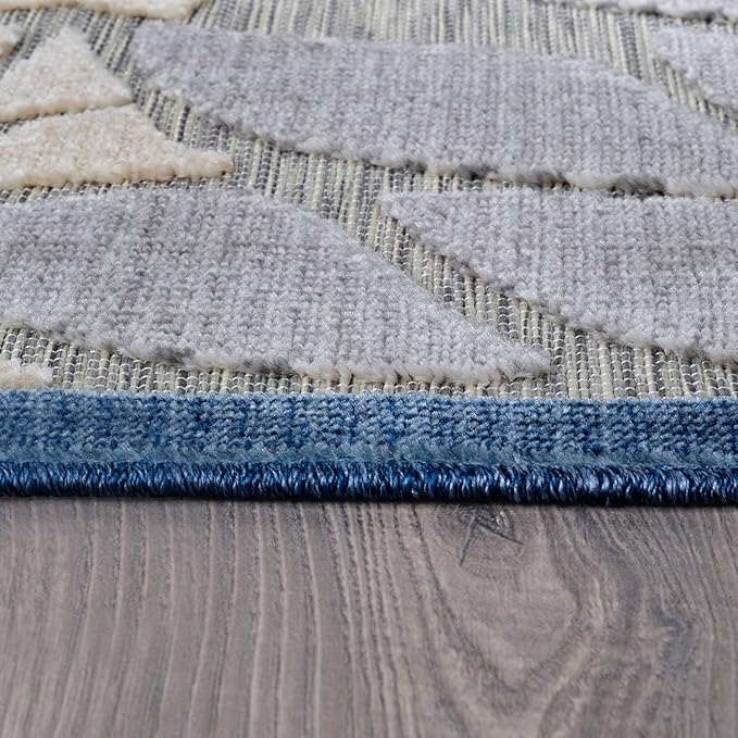 Beverly Rug Outdoor Runner Rug 2x7 Modern Floral Tropical Area Rugs for Indoor and Outdoor Patio Easy to Clean Non Shedding Living Room Porch Garden Washable Outside Carpet (2 x 7 Blue)-Ruum Studio Home