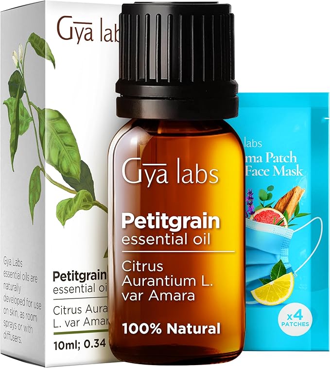 Gya Labs Petitgrain Essential Oil for Skin - 0.34 Fl Oz - 100% Pure Natural Petitgrain Oil for Diffuser, Hair, Aromatherapy, Massage & Candle Making Scent-Ruum Studio Home