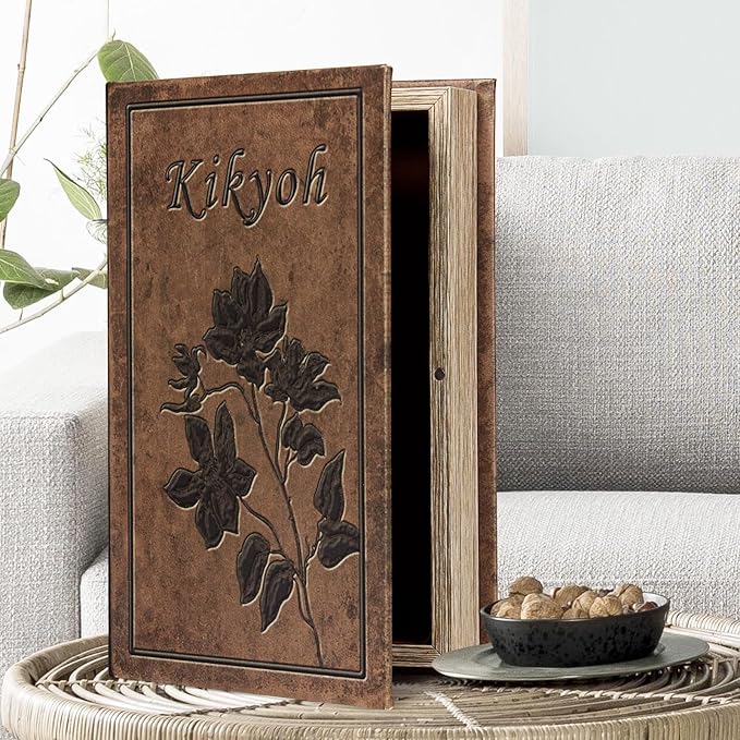 Decorative Book Box - Vintage Fake Book Storage Box for Home Décor, Secret Hollow Hidden Compartment (10x6.75x1.95 Inch) - Unique Shelf & Coffee Table Decor for Home,Graduation Gift,Birthday Gift Idea-Ruum Studio Home
