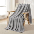 Joydeco Chunky Cable Knit Throw Blanket, Lightweight 100% Cotton Soft Cozy Throw Twin Blanket for Couch Bed and Sofa, Rustic Breathable Farmhouse Blanket Gift for Women Men(Grey, 51"x63")-Ruum Studio Home