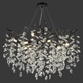 Modern Black Crystal Tree Branch Chandelier, 10-Light 30" Black K9 Crystal Chandeliers for Dining Room, Round Chandelier for Living Room,High Ceiling,Kitchen Island,Foyer,Staircase-Ruum Studio Home